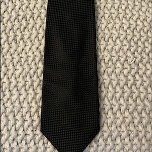 Roberto Villini Couture handmade black silk neck tie